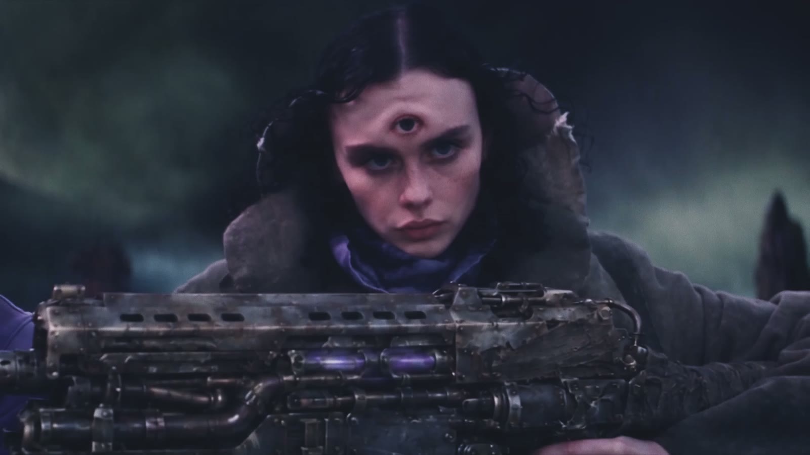 Leyla, behind the gun